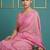 Pink muga cotton resham weaving pencil art saree with matching blouse piece