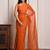 Rust mukaish work chiffon saree