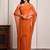 Rust mukaish work chiffon saree