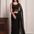 Black mukaish work chiffon saree