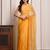 Yellow shaded hand embellished chiffon saree