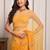 Yellow shaded hand embellished chiffon saree