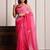 Pink shaded hand embellished chiffon saree