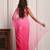 Pink shaded hand embellished chiffon saree