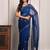 Blue hand embellished mukaish work chiffon saree