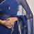 Blue hand embellished mukaish work chiffon saree