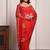 Red shaded hand embellished chiffon saree