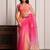 Pink & peach shaded hand embellished chiffon saree