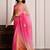 Pink & peach shaded hand embellished chiffon saree