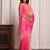 Pink & peach shaded hand embellished chiffon saree