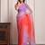 Purple & red shaded hand embellished chiffon saree
