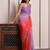 Purple & red shaded hand embellished chiffon saree