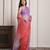 Purple & red shaded hand embellished chiffon saree