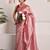 Rose pink tissue saree with unstitched blouse piece