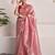 Rose pink tissue saree with unstitched blouse piece