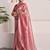 Rose pink tissue saree with unstitched blouse piece