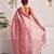 Rose pink tissue saree with unstitched blouse piece
