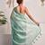 Tiffany blue tissue saree with unstitched blouse piece