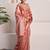 Rouge pink tissue saree with unstitched blouse piece