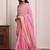 Pink bandhani print georgette saree with zari border