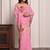Pink bandhani print georgette saree with zari border