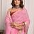 Pink bandhani print georgette saree with zari border