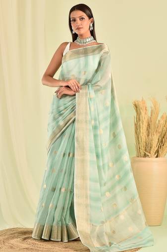Blue banarasi kota doria saree