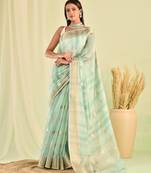 Blue banarasi kota doria saree