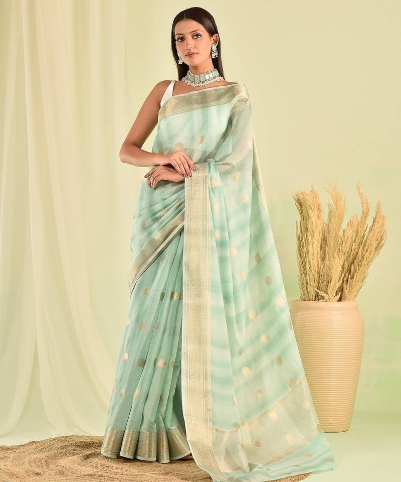 Blue banarasi kota doria saree