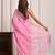 Pink bandhani print georgette saree with zari border