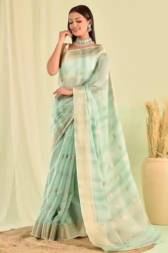 Blue banarasi kota doria saree