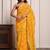 Yellow festive wear bandhani georgette saree