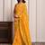 Yellow festive wear bandhani georgette saree