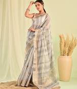 Grey banarasi kota doria saree