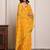 Yellow festive wear bandhani georgette saree