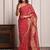 Magenta pink designer bandhani georgette saree with zari border