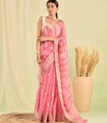Pink banarasi kota doria saree