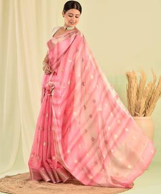 Pink banarasi kota doria saree 2