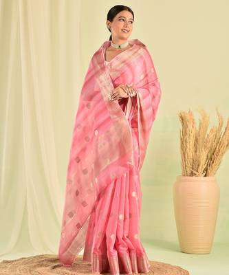 Pink banarasi kota doria saree 3