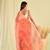 Peach hand block printed kota doria saree