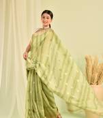 Green banarasi kota doria saree