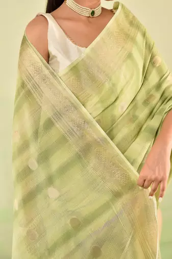 Green banarasi kota doria saree