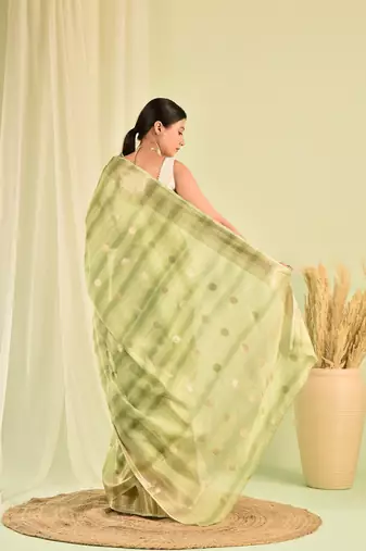 Green banarasi kota doria saree