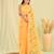 Yellow kota doria saree with hand embroidery