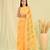 Yellow kota doria saree with hand embroidery