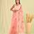 Peach hand embroidered floral kota doria saree