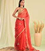 Red kota doria gota patti saree