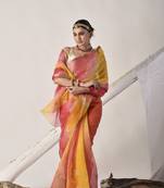 Multicolor pittan work kota silk saree