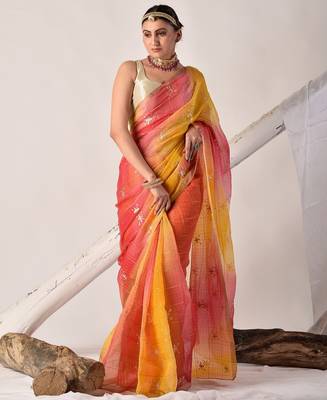 Multicolor pittan work kota silk saree 2