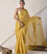 Yellow gota patti kota doria saree